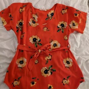 Modcloth floral tie front tunic